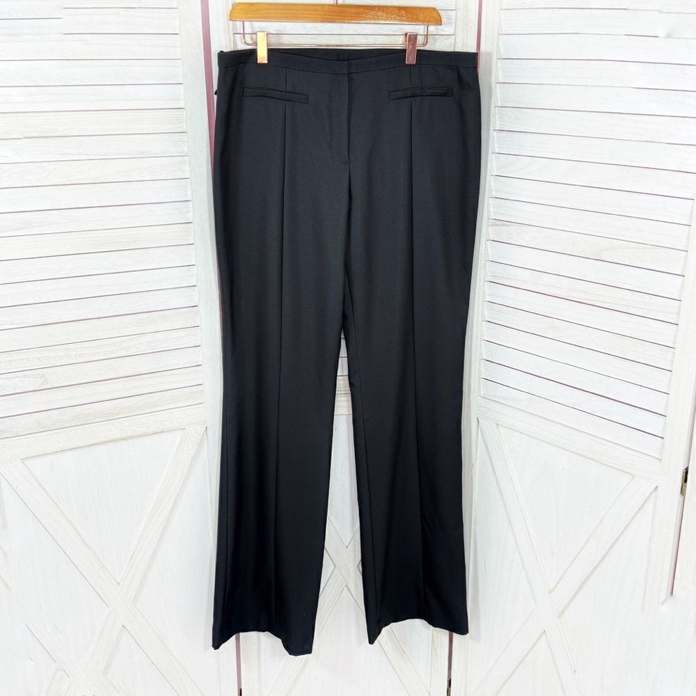 Tory Burch Flare Leg Wool Silk Dress Pants Black 12 Mid Rise‎